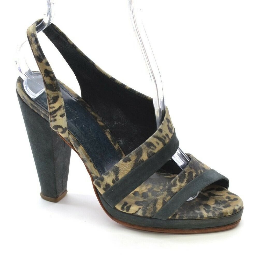 Rachel Comey Leopard Asymmetrical Slingback Pumps 8 M